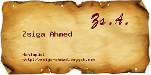 Zsiga Ahmed névjegykártya